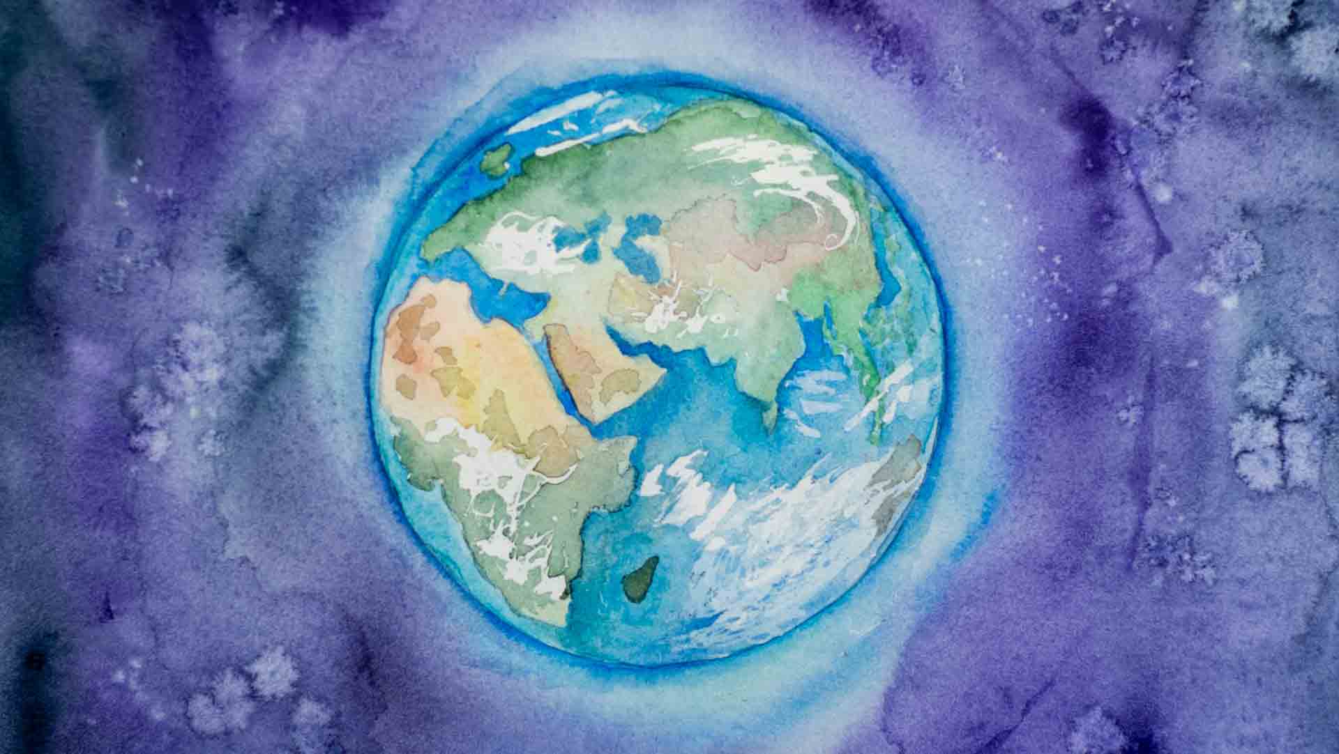 Erde mit Kontinenten und Klima Bild
