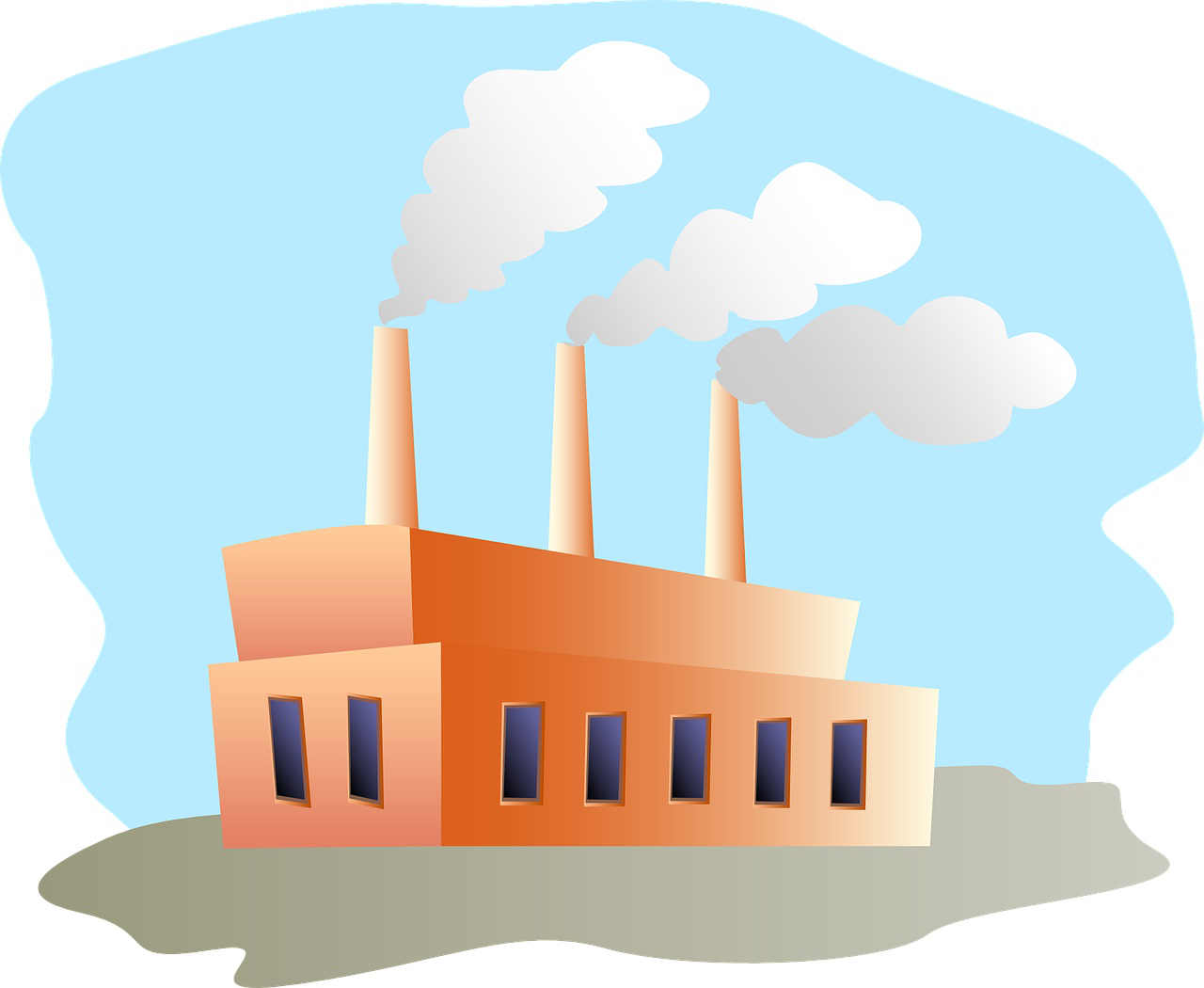 Klimakiller Fabrik mit rauchenden Schornsteinen Bild